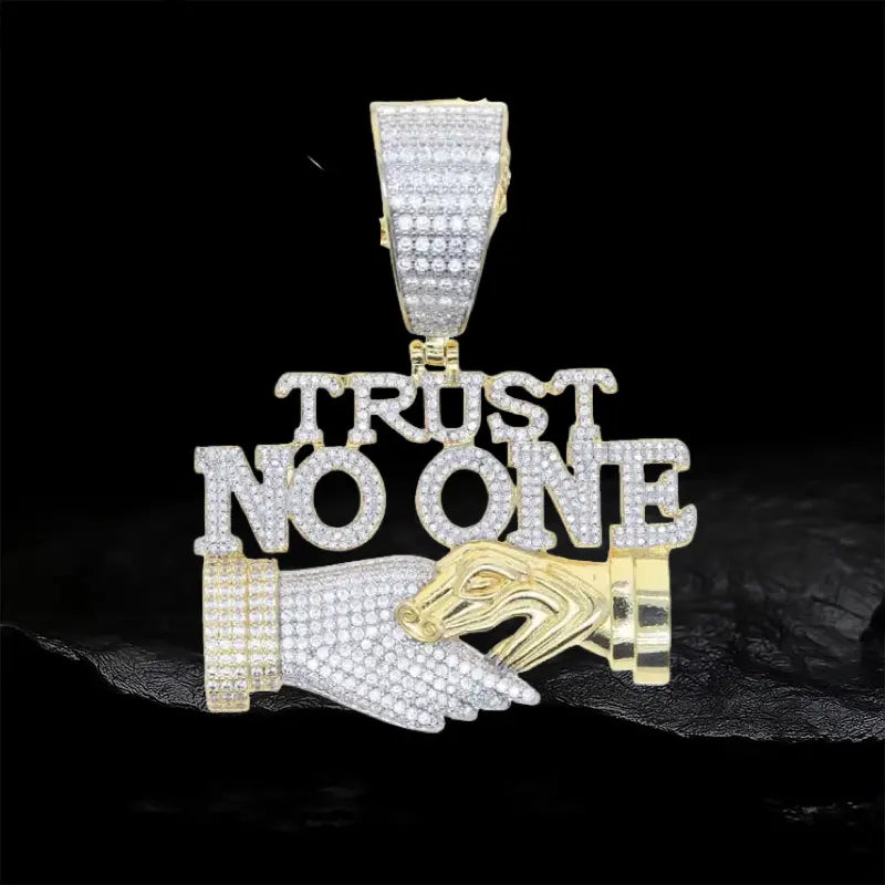 Iced Out TRUST NO ONE Pendant BigBagBling