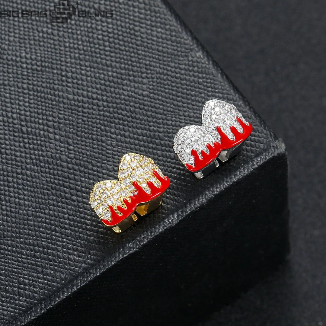 Iced Out Two flames Grillz BigBagBling