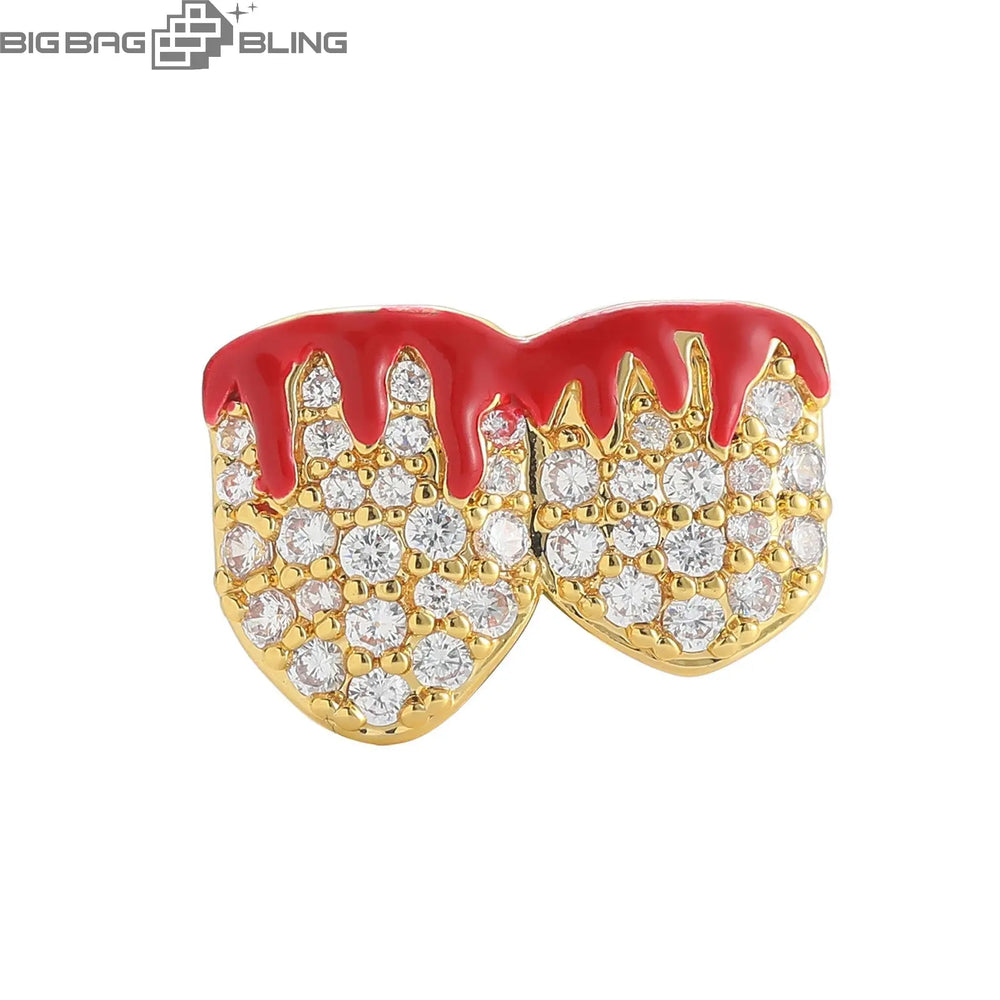 Iced Out Two flames Grillz BigBagBling
