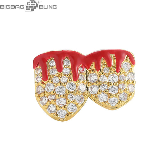 Iced Out Two flames Grillz BigBagBling