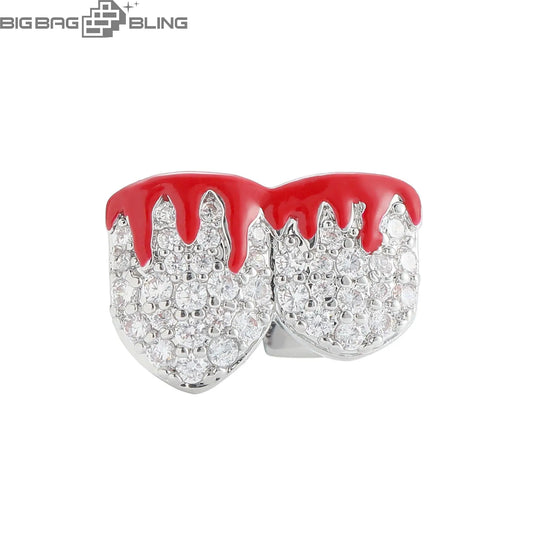 Iced Out Two flames Grillz BigBagBling