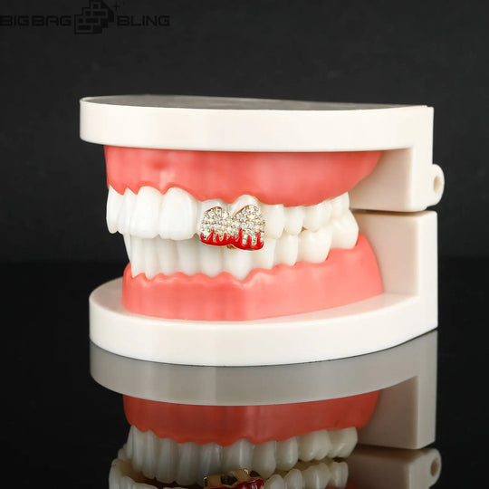 Iced Out Two flames Grillz BigBagBling