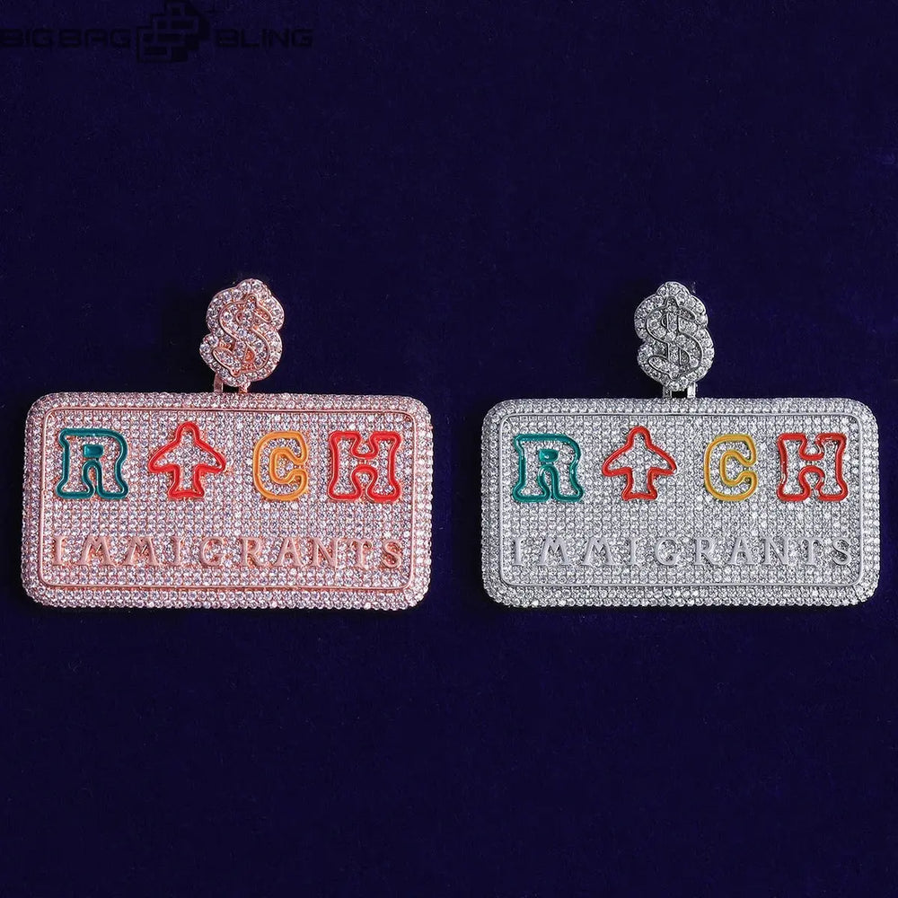Iced Out Us dollar cube Pendant BigBagBling