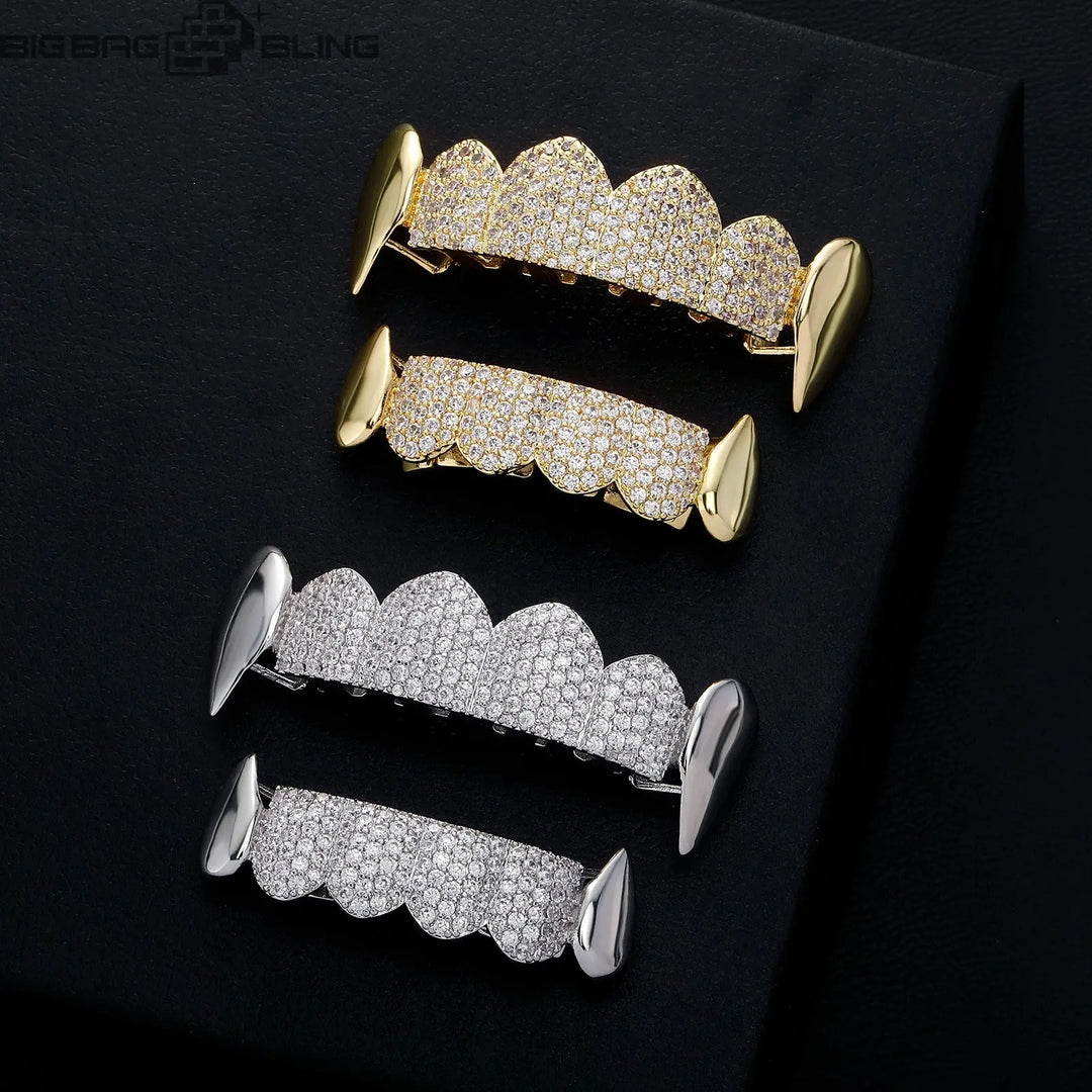 Iced Out Vampire fangs Grillz BigBagBling