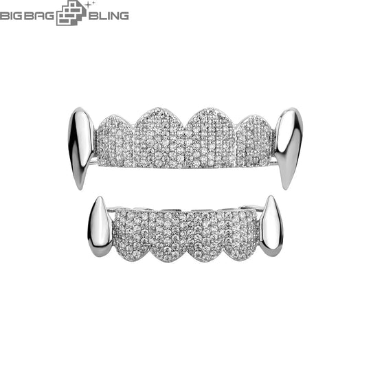 Iced Out Vampire fangs Grillz BigBagBling