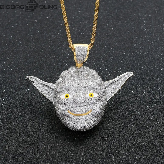 Iced Out Yoda Master Pendant BigBagBling