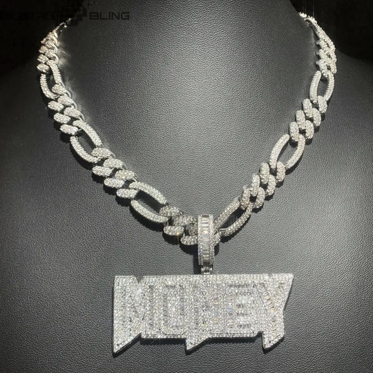 Iced Out money Letter Pendant BigBagBling