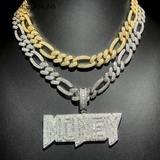 Iced Out money Letter Pendant BigBagBling