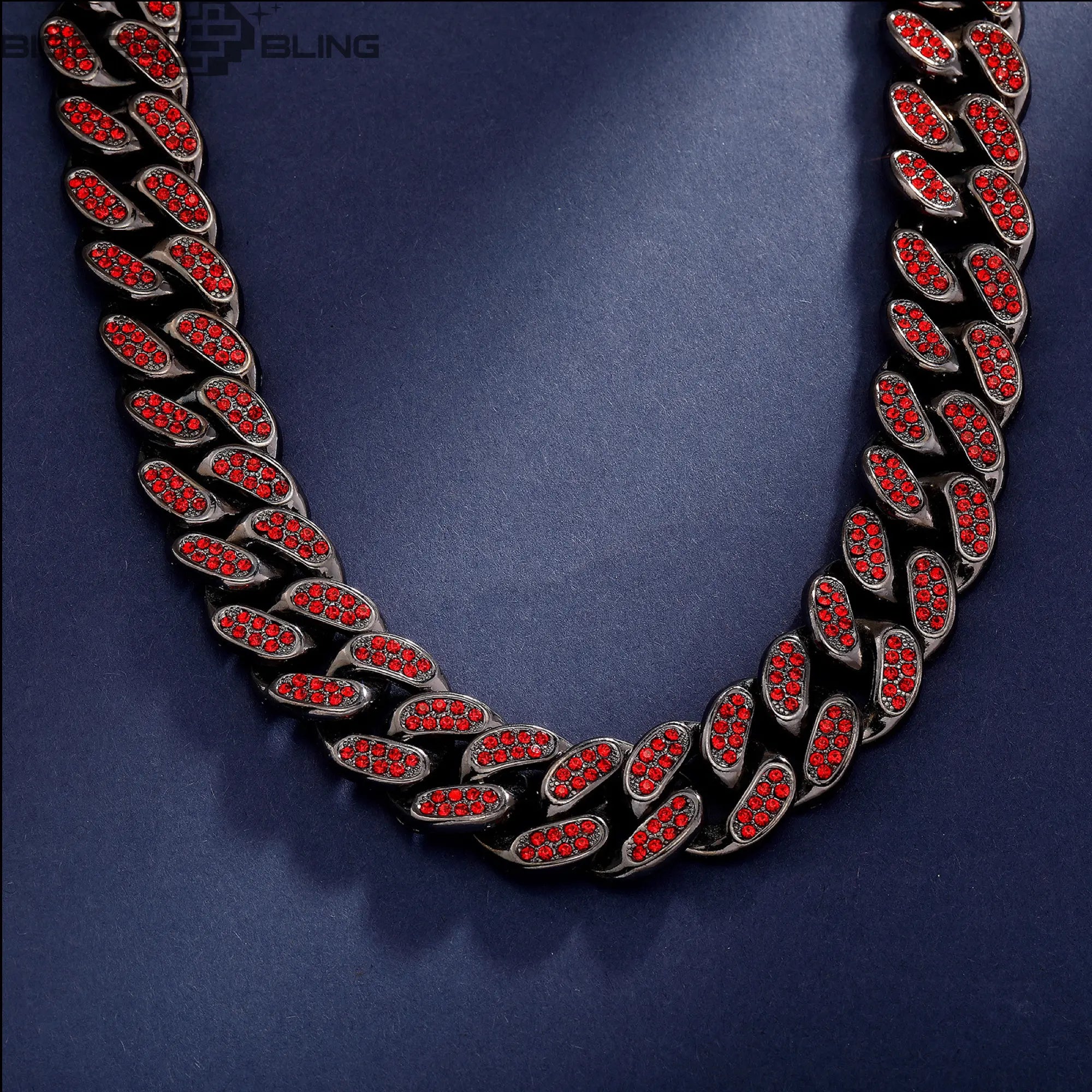 Iced Red 22mm Miami Cuban Chain