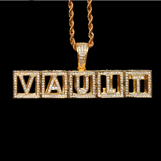 Iced out Custom Hollow square letter Pendant BigBagBling