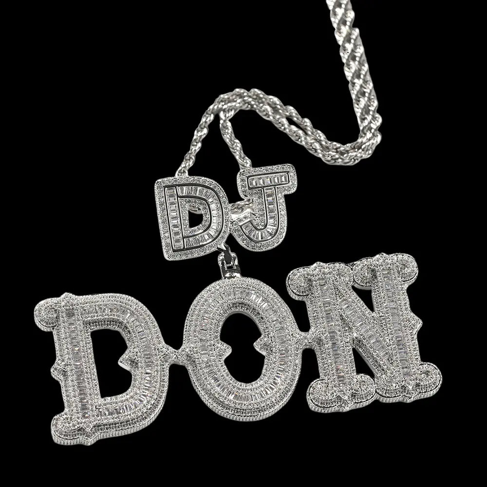 Iced out Custom Ice thorn letter Pendant BigBagBling