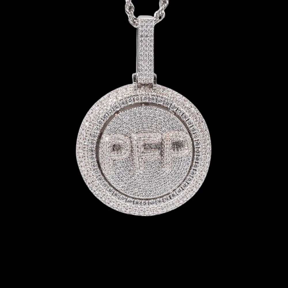 Iced out Custom Rotating letter pendent BigBagBling