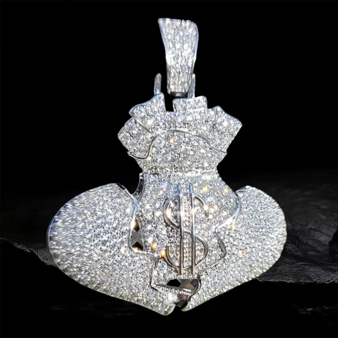 Iced out Heart-shaped dollar Pendant BigBagBling