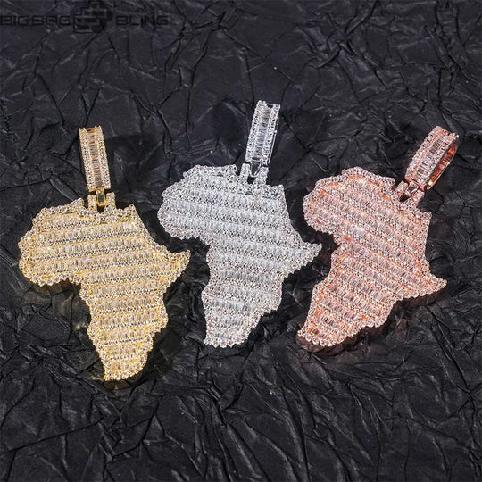 Iced out Personalized Map Pendant BigBagBling