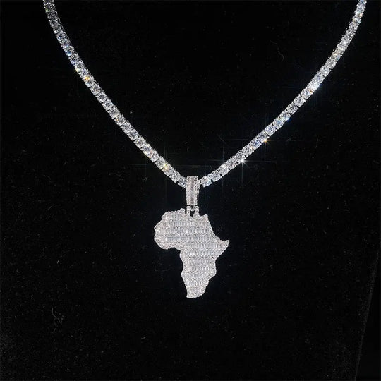 Iced out Personalized Map Pendant BigBagBling