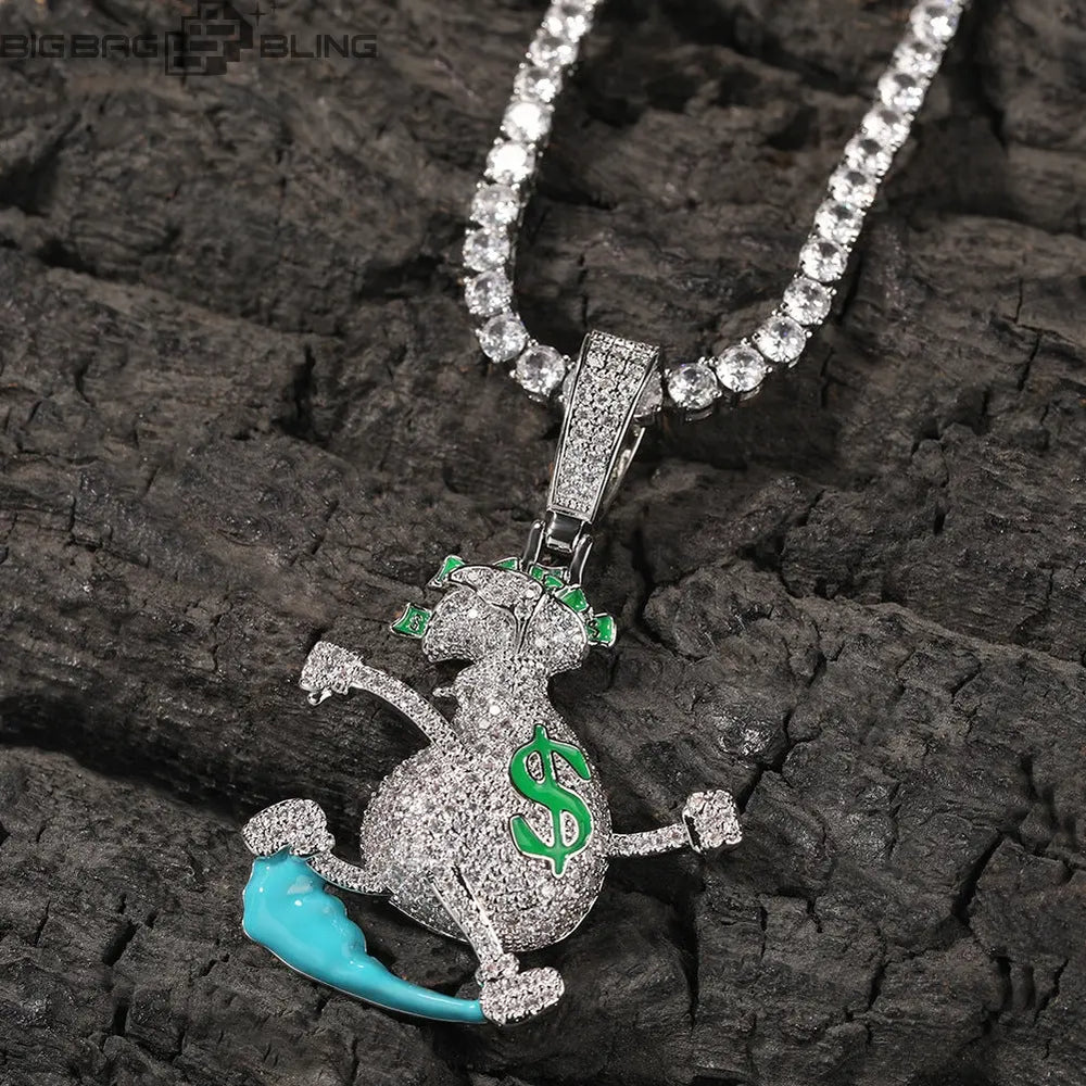 Iced out running purse Pendant BigBagBling