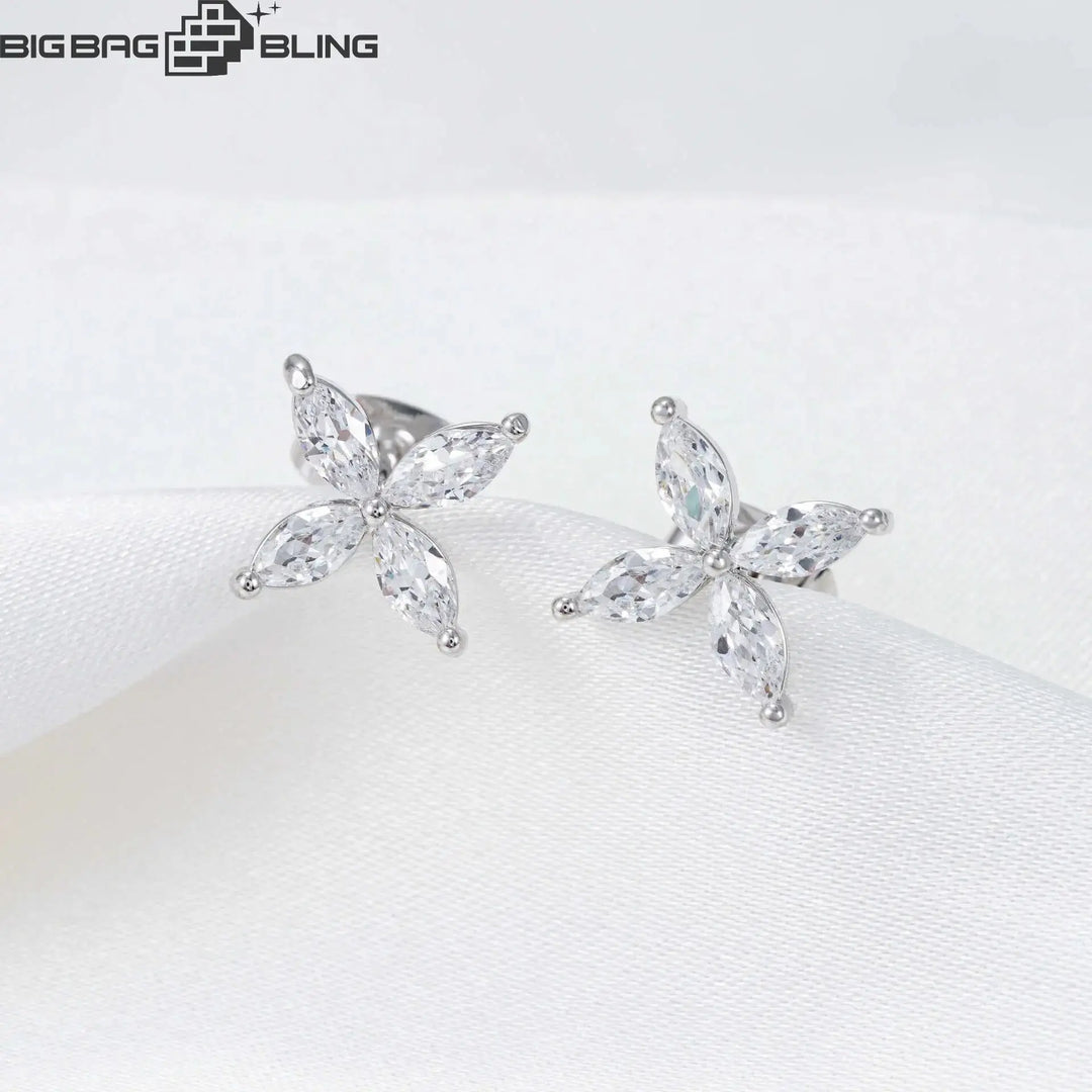 S925 Sterling Silver Moissanite Butterfly Earrings BigBagBling