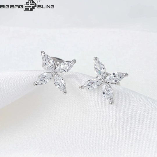 S925 Sterling Silver Moissanite Butterfly Earrings BigBagBling