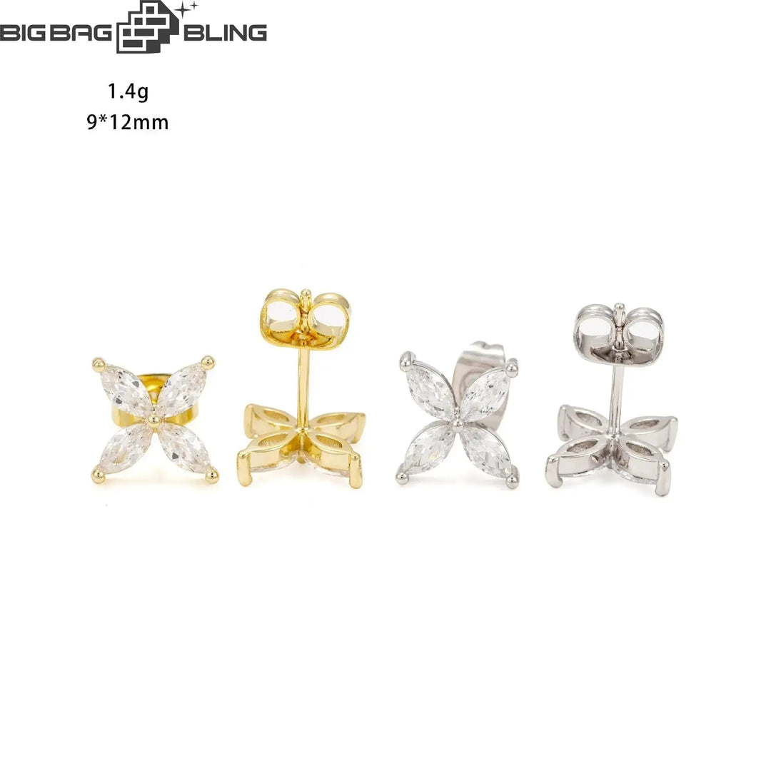 S925 Sterling Silver Moissanite Butterfly Earrings BigBagBling