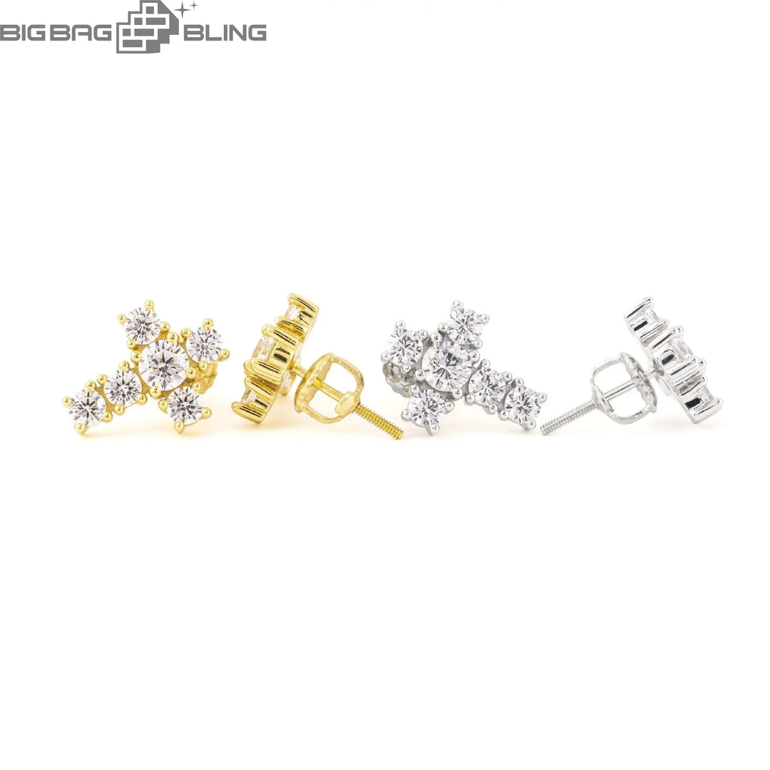S925 Sterling Silver Moissanite Cross Earrings BigBagBling