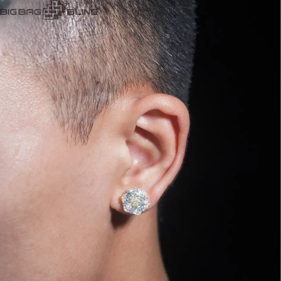 Sterling Silver Moissanite Hexagonal Shape Earrings
