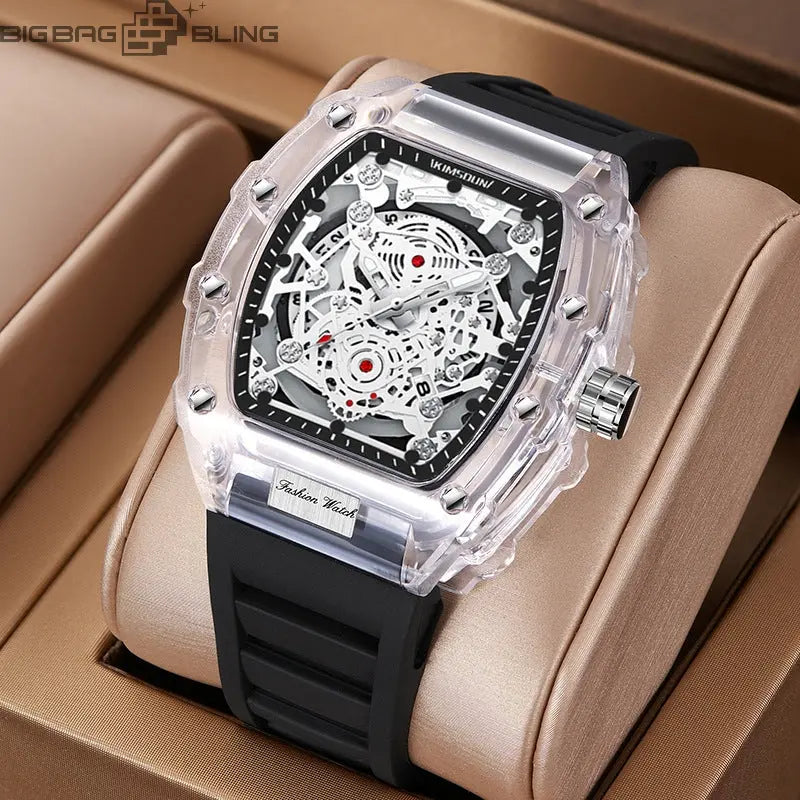 Transparent Unisex Quartz Barrel Watch BigBagBling
