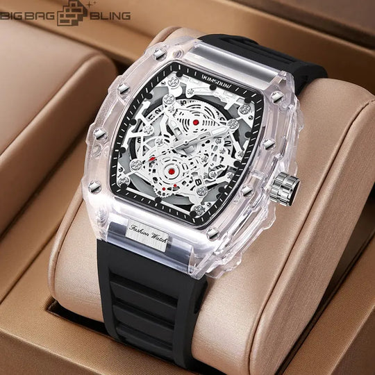 Transparent Unisex Quartz Barrel Watch BigBagBling