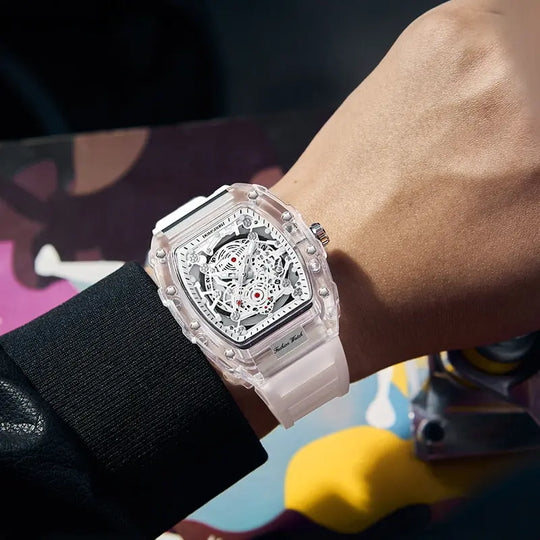 Transparent Unisex Quartz Barrel Watch BigBagBling