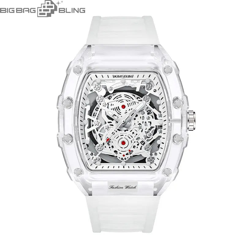 Transparent Unisex Quartz Barrel Watch BigBagBling