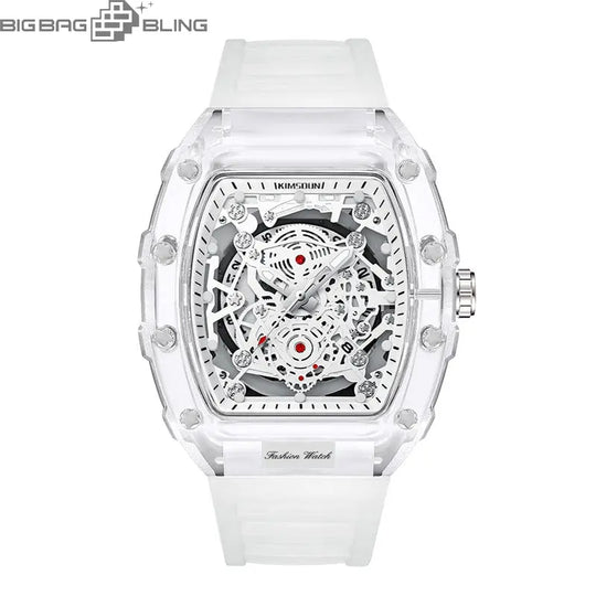Transparent Unisex Quartz Barrel Watch BigBagBling