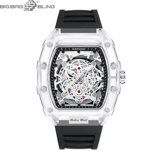Transparent Unisex Quartz Barrel Watch BigBagBling
