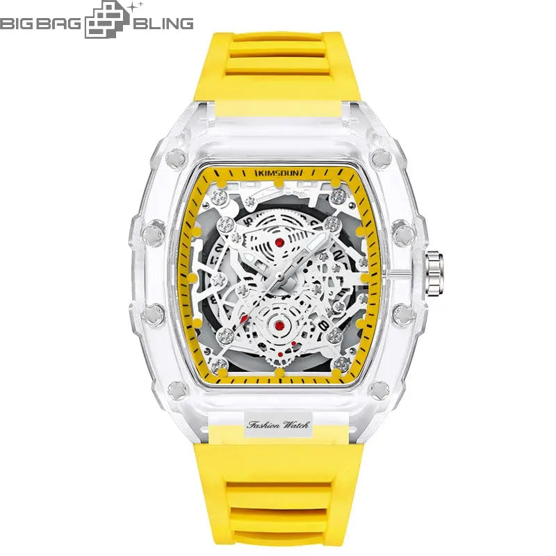Transparent Unisex Quartz Barrel Watch BigBagBling