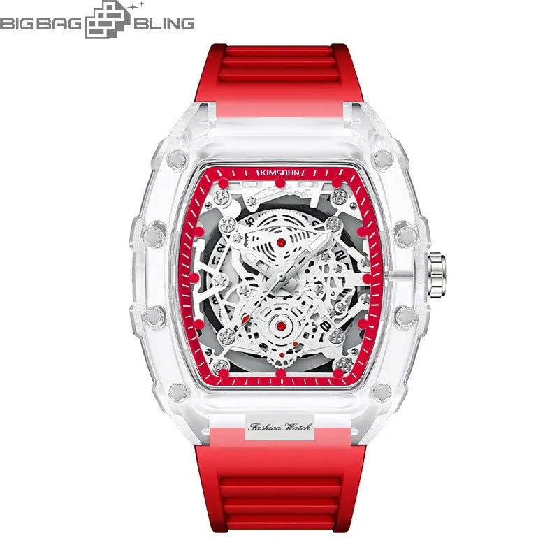 Transparent Unisex Quartz Barrel Watch BigBagBling
