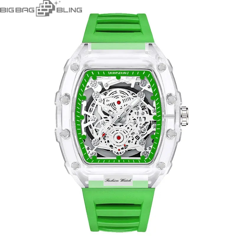 Transparent Unisex Quartz Barrel Watch BigBagBling