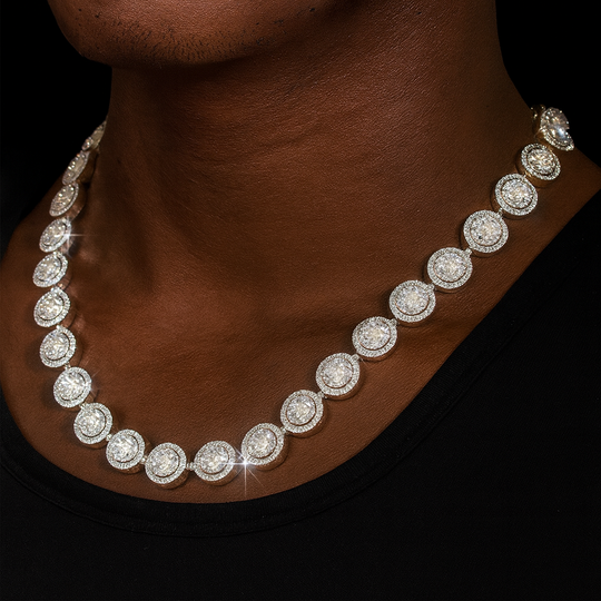 13mm 925 Silver Moissanite Circle Tennis Chains