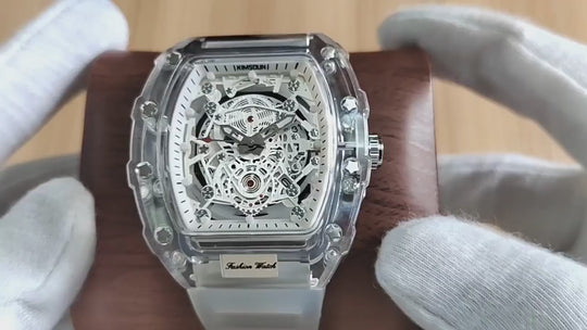 Transparent Unisex Quartz Barrel Watch