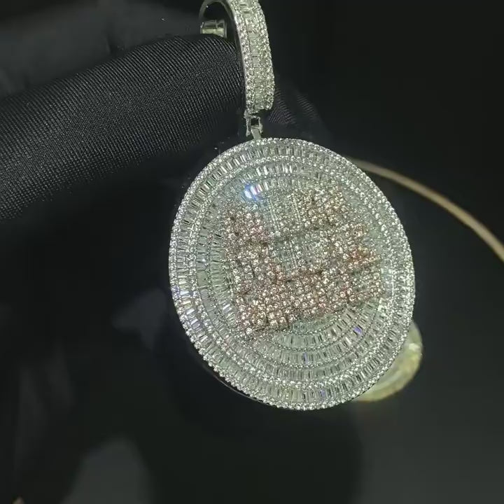 Iced Out Disc letter Pendant