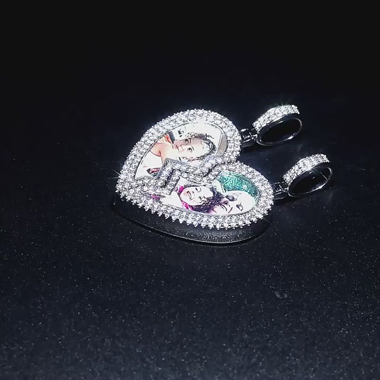 Iced Out Custom Magnetic attraction Picture Pendant