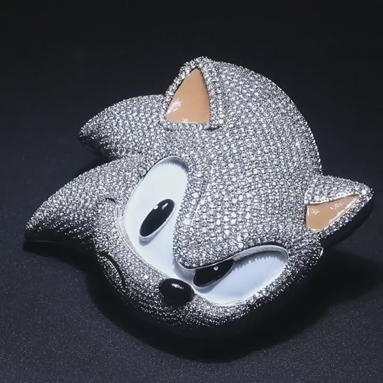 Glow-in-the-Dark Iced Out Sonic Pendant