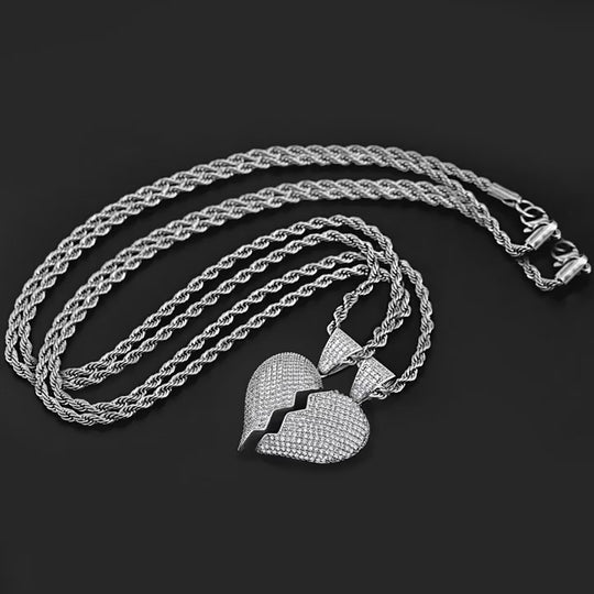Iced Out broken heart shape Pendant