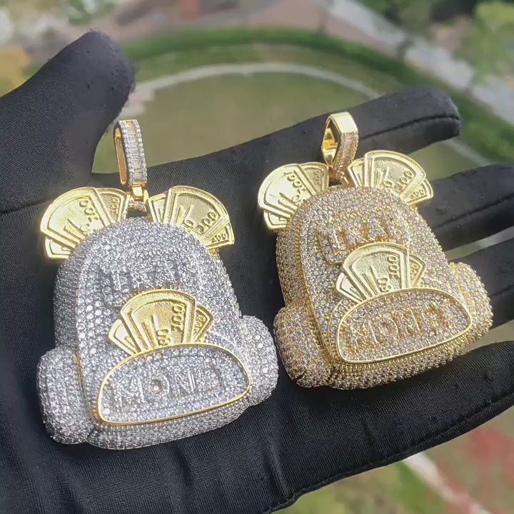 Iced Out Money Backpack  Pendant