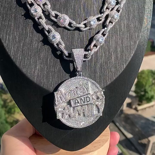 Iced Out Money & Family Pendant