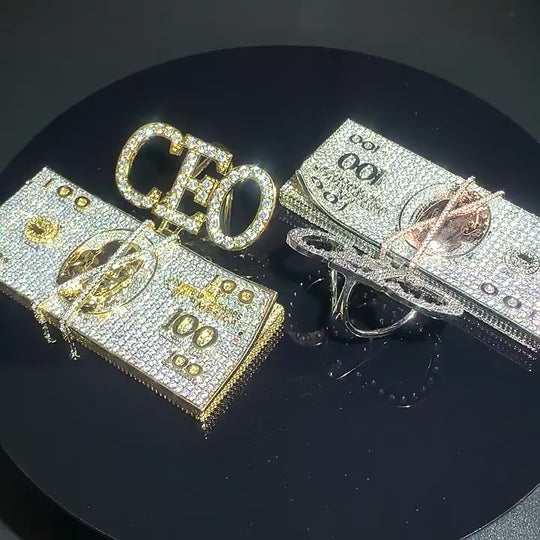 Iced Out CEO Letter Dollar Pendant
