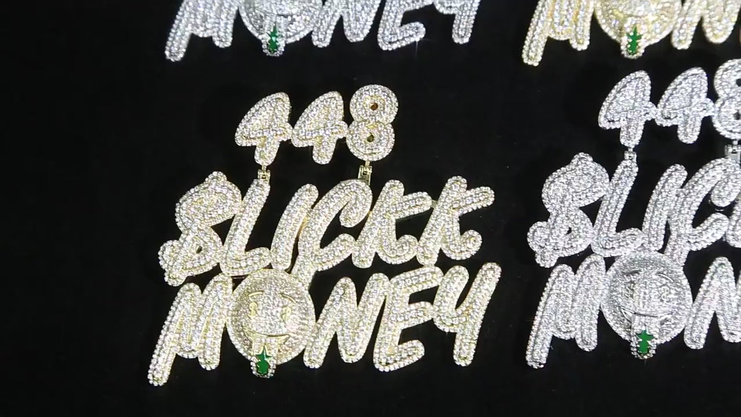 Iced Out Numbers and letters Pendant