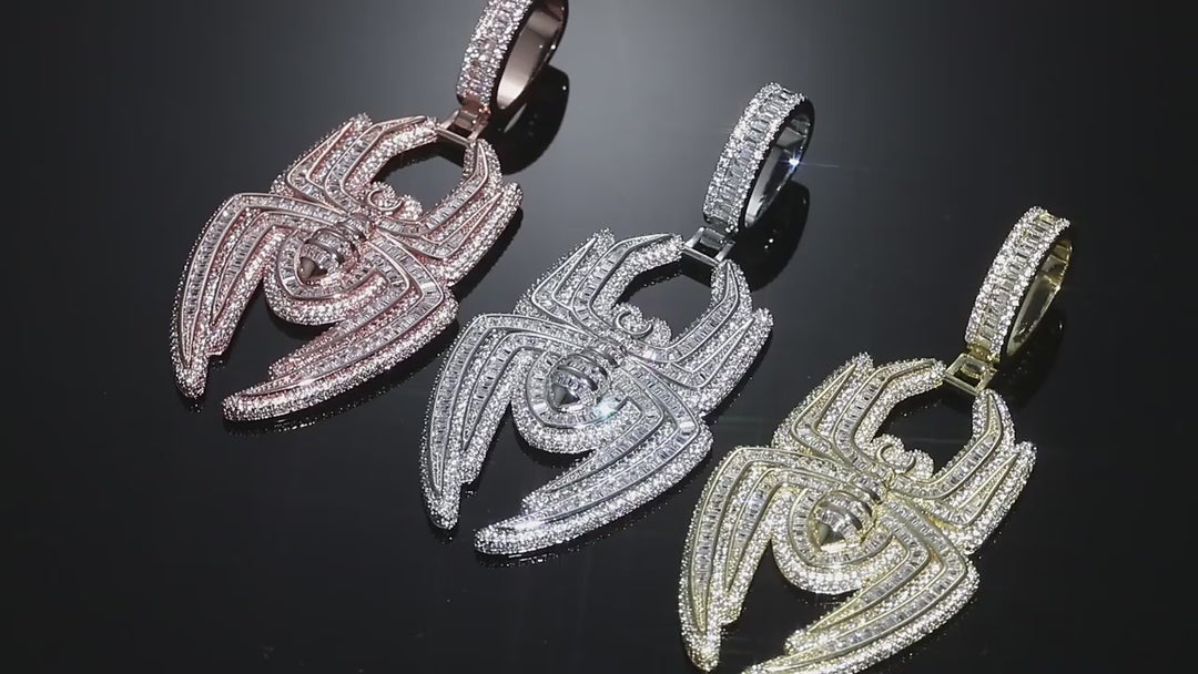 Iced Out Spider-Man Logo Pendant