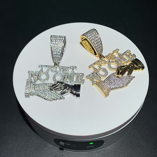 Iced Out TRUST NO ONE Pendant